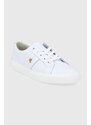 Kožené boty Lauren Ralph Lauren Janson II bílá barva, na plochém podpatku, 80283100000000000