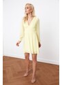 Trendyol žluté šifonové šaty Drapeli