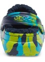 Dětské boty Crocs CLASSIC LINED MARBLED modrá/zelená