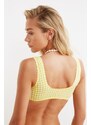 Trendyol Yellow Textured Bikini Top