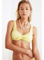 Trendyol Yellow Textured Bikini Top