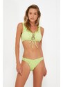 Trendyol Green Hijab Textured V-Cut Bikini Bottoms