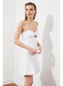 Trendyol Ecru límec Detailní popelín Svatební / Svatební elegantní večerní šaty