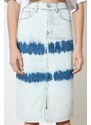 Trendyol Midi Denim Skirt with Ecru Batik Wash