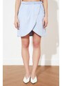 Trendyol Blue Asymmetric Closure Denim Skirt