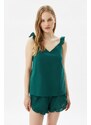 Trendyol Green Collar Detailed Pajamas Set