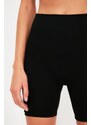 Trendyol Black Seamless/Seamless Knitted Sports Shorts Tights