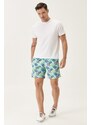 AC&Co / Altınyıldız Classics Men's Mint Standard Fit Casual Patterned Swimwear Marine Shorts.