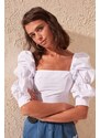 Dámský crop top Trendyol Ruffle detailed