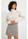 Trendyol Beige Crop Turtleneck Knitwear Sweater