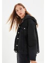 Trendyol Black Hooded Denim Jacket