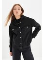 Trendyol Black Hooded Denim Jacket