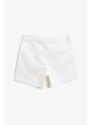 Koton Girl's Ecru Pocket Detailed Shorts Cotton