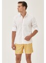 AC&Co / Altınyıldız Classics Men's Yellow Standard Fit Casual Patterned Swimwear Marine Shorts.