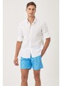 AC&Co / Altınyıldız Classics Men's Blue Standard Fit Casual Patterned Swimwear Marine Shorts