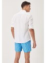 AC&Co / Altınyıldız Classics Men's Blue Standard Fit Casual Patterned Swimwear Marine Shorts