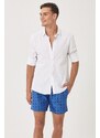 AC&Co / Altınyıldız Classics Men's Indigo Standard Fit Casual Patterned Swimwear Marine Shorts.