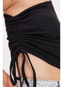 Trendyol Black Knitted One-Shoulder Fitted Blouse with Pleats