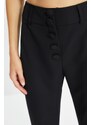 Trendyol černé tkané kalhoty se širokými nohavicemi