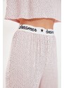 Trendyol Powder 100% Cotton Polka Dot Rubber Detailed T-shirt-Pants Knitted Pajama Set