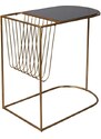 Zlatý kovový odkládací stolek DUTCHBONE Eileen 51 x 31,5 cm