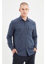 Trendyol Indigo Regular Fit Double Pocket Covered Shirt