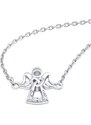 Silvego Stříbrný náramek anděl Abda s čirými Brilliance Zirconia MW2233B
