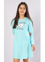 Vienetta Secret Dětská noční košile s dlouhým rukávem Sleeping day - azurová