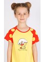 Vienetta Secret Dětská noční košile s krátkým rukávem Kuře - červená