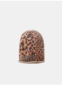 Hnědá dámská čepice s leopardím vzorem Desigual Animal Patch Gorro - Dámské