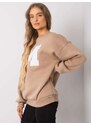 BASIC BÉŽOVÁ MIKINA S PÍSMENEM M -BEIGE