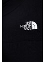 Bavlněná mikina The North Face dámská, černá barva, hladká
