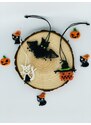 BRIMOON Sada halloween dýně, netopýr, kočka macramé