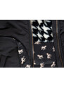 NONO Dívčí zimní bunda s páskem černá Zebra