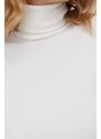 Tričko s dlouhým rukávem Polo Ralph Lauren dámské, krémová barva, s rolákem