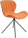 Oranžová sametová jídelní židle ZUIVER OMG