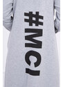 MladaModa Kardigán s kapucí a s velkým nápisem #MCI na zádech šedý