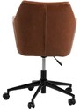 Scandi Koňakově hnědá koženková konferenční židle Marte