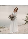 HollywoodStyle.cz bílé boho svatební šaty s krajkovými rukávky: Bílá Šifon S