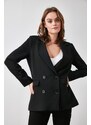 Trendyol Black Regular Lined Blazer with Buttons