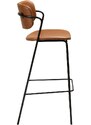 ​​​​​Dan-Form Koňakově hnědá koženková barová židle DAN-FORM Zed 77 cm