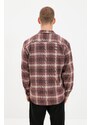 Trendyol Claret Red Men Regular Fit Shirt Collar Long Sleeve Lumberjack Plaid Shirt