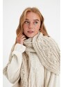 Trendyol Beige Knitted Detailed Knitwear Scarf