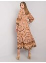Fashionhunters Béžové šaty s etnickými vzory Marcy OCH BELLA