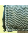 Pikniková tvídová deka Walker Olive Herringbone 66 x 98 cm Tweedmill