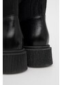 Kožené kotníkové boty Kurt Geiger London dámské, černá barva, na platformě