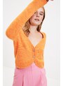 Trendyol Orange Crop Back Detailní pletený svetr