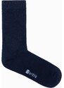Ombre Clothing Pánské dlouhé ponožky 3-pack - tmavě modré V1 OM-SOLS-0101