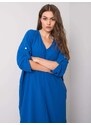 Fashionhunters Tmavě modré oversized šaty