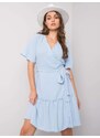 BASIC Světle modré dámské šaty s vázáním -blue Světle modrá
